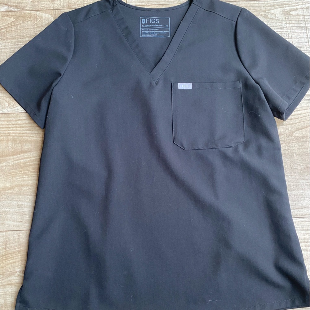 Figs Black Short Sleeve Tee Premium Comfort